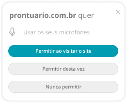 Passo 1: Aceite a autorização de uso do microfone que aparece logo acima, na barra de endereço (URL)